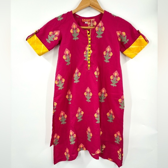 Exclusive from Jaipur Other - Exclusive from Jaipur Pink Printed Girl’s Kurta Top Size 5 Cotton Floral